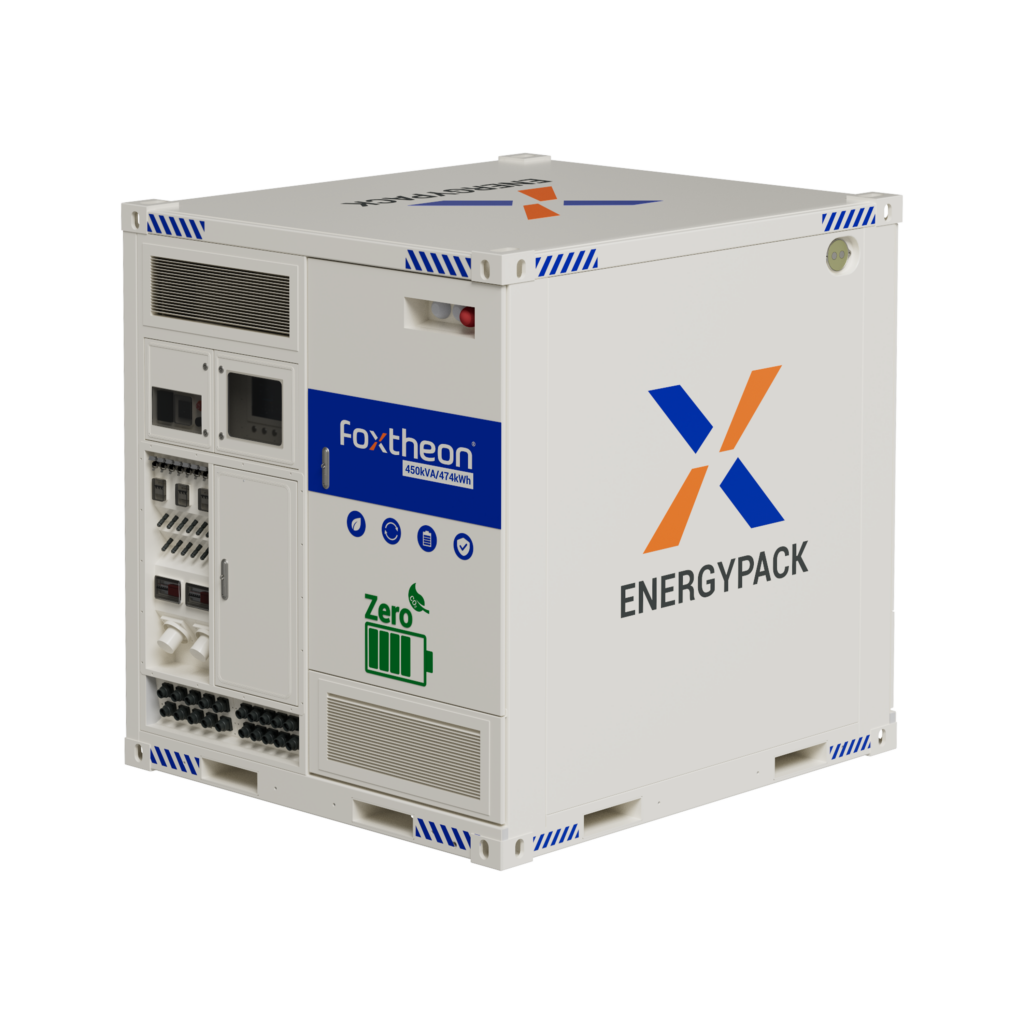 Foxtheon M300 Pro industrial hybrid BESS with 450kVA output and 474kWh capacity, featuring liquid cooling for high-temperature mining environments.