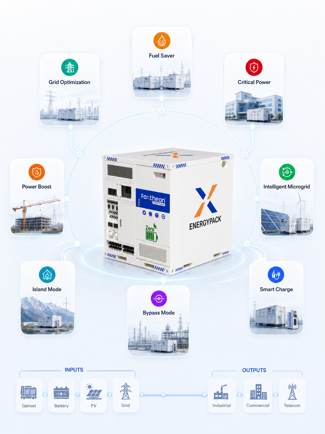 FoxMind EMS operating modes for hybrid energy systems at an industrial site