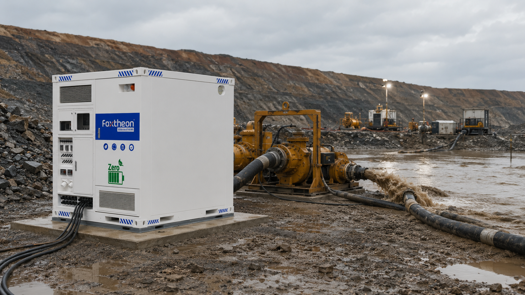 Hybrid BESS power for remote pumping and dewatering systems