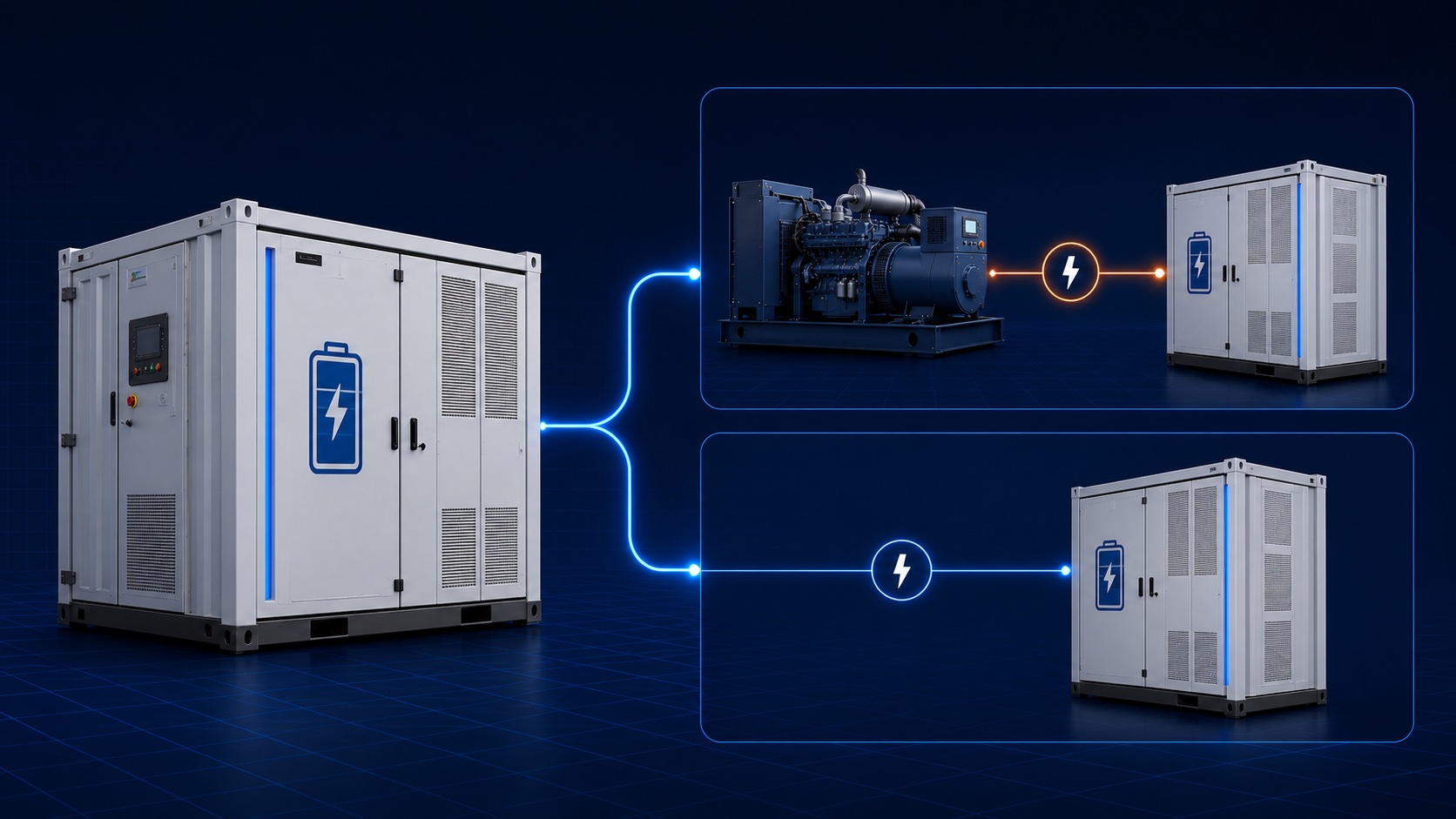 Hybrid BESS vs battery-only BESS for an off-grid site